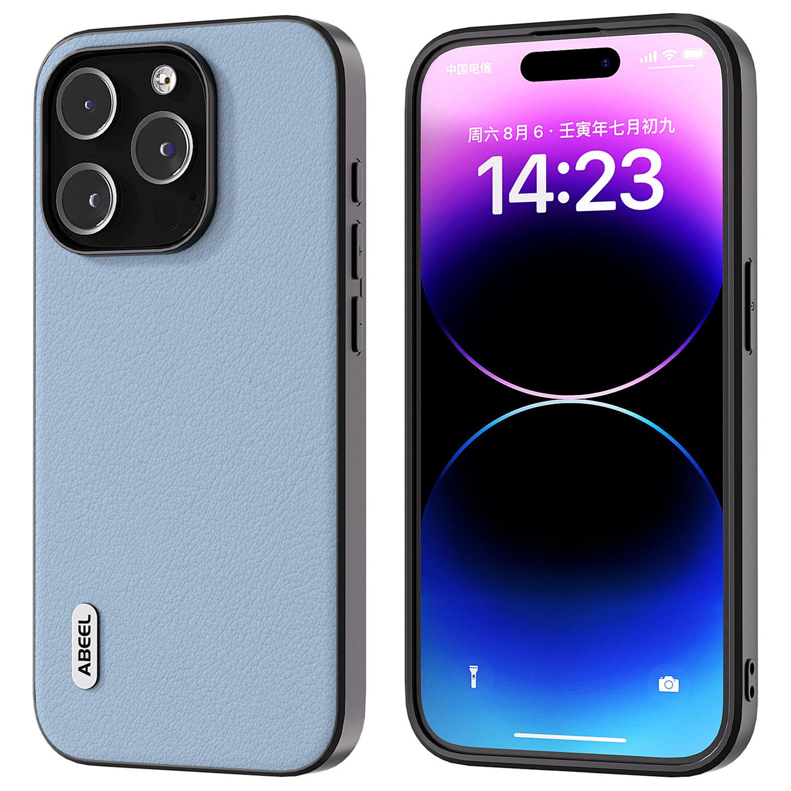 Pouzdro na telefon ABEEL pro iPhone 15 Pro z pravé hovězí kůže TPU kryt proti poškrábání Pouzdro na telefon ABEEL pro iPhone 15 Pro z pravé hovězí kůže TPU kryt proti poškrábání